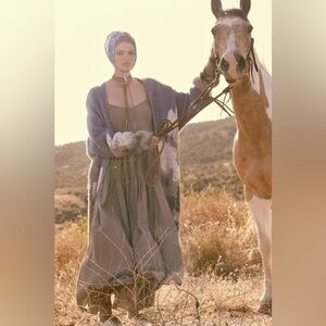 LUXE Mountain Jacquard-knit Open-front Cardigan in Retro Blue